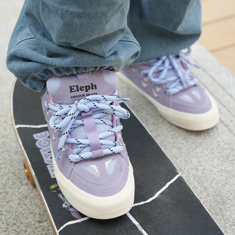 GOLUCK Coverage Cushioning Abrasion Resistant Low Top Skateboard Shoes Unisex Purple-3