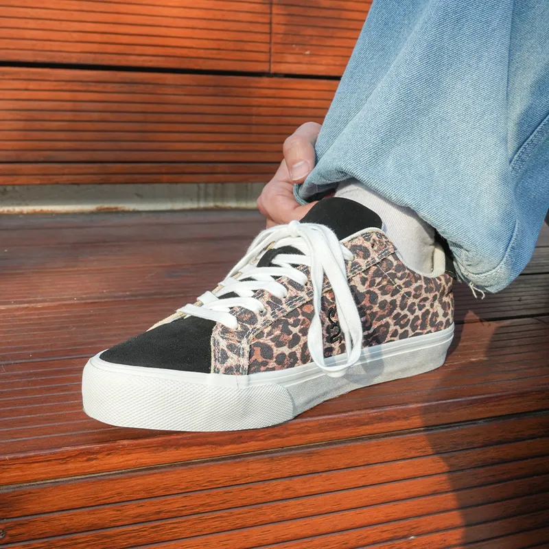 GOLUCK Cushioning, Wear Resistant Low Top Skateboard Shoes Unisex Leopard-4