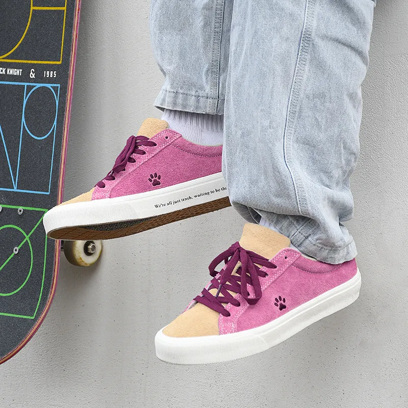 GOLUCK Big Dipper Coverage Abrasion Resistant Low Top Skateboard Shoes Unisex Pink-1