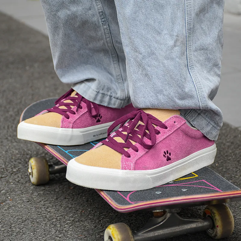 GOLUCK Big Dipper Coverage Abrasion Resistant Low Top Skateboard Shoes Unisex Pink-2