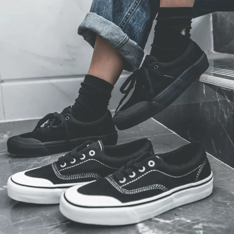 GOLUCK Cushioning, Wear Resistant Low Top Skateboard Shoes Unisex Black Warrior-2