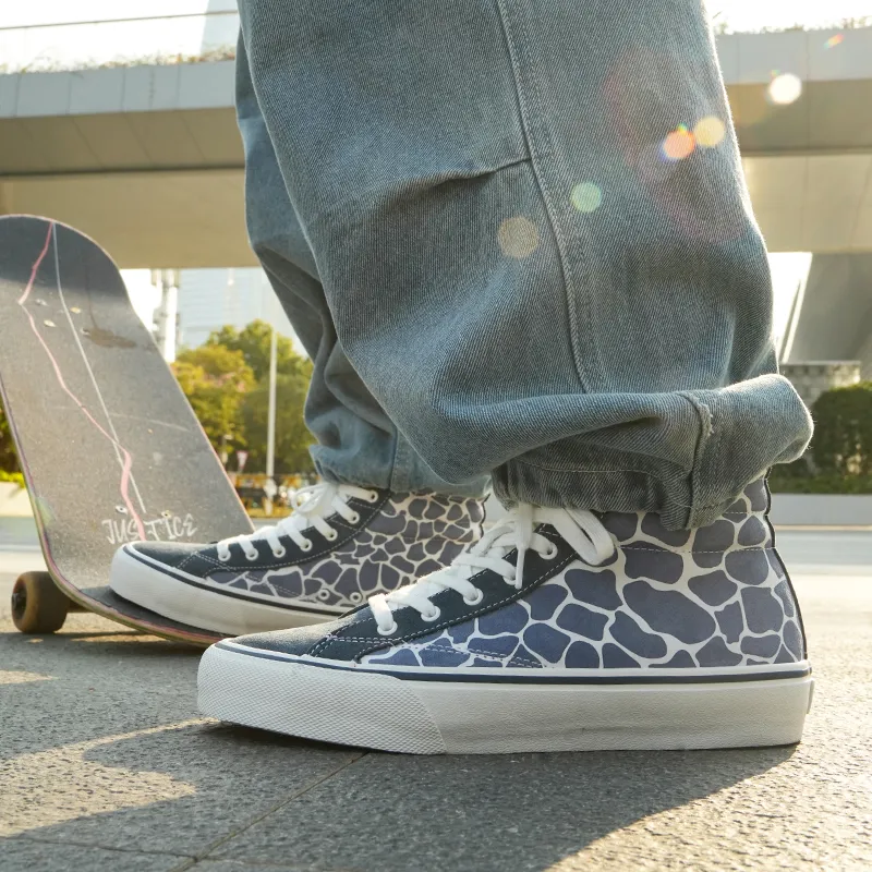 GOLUCK Cushioning And Abrasion Resistant Coverage High Top Skateboard Shoes Unisex Crushed Ice Blue-3