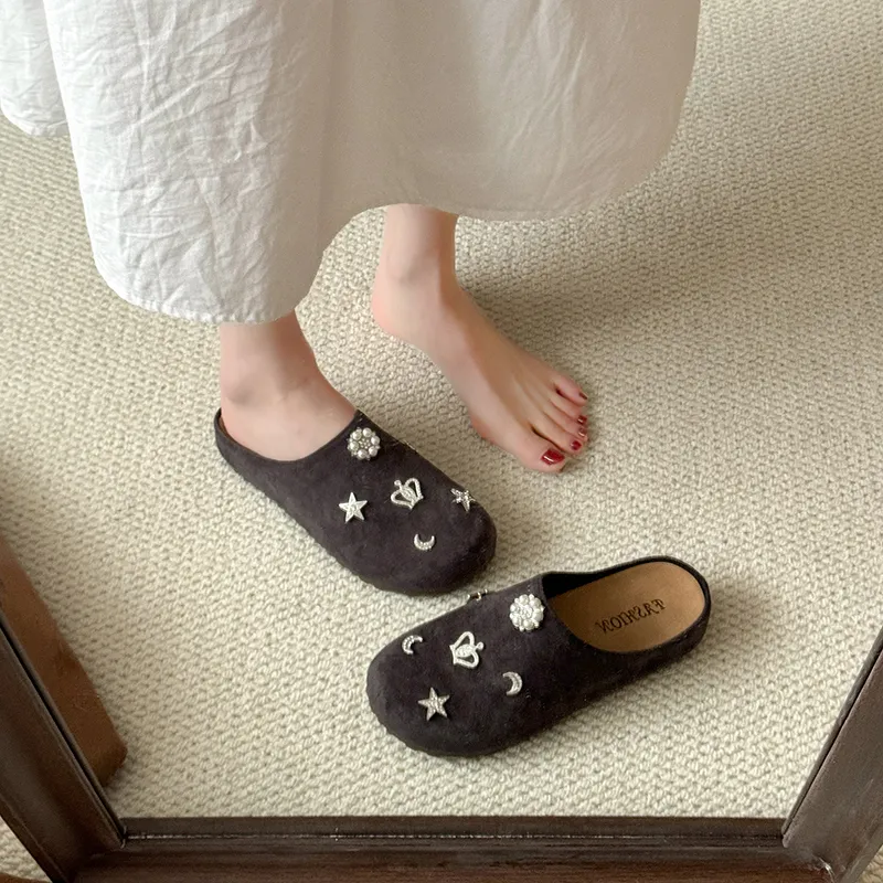 CZRSK Abrasion Resistant Slip Resistant Quiet Closed Toe Slippers Women's-8