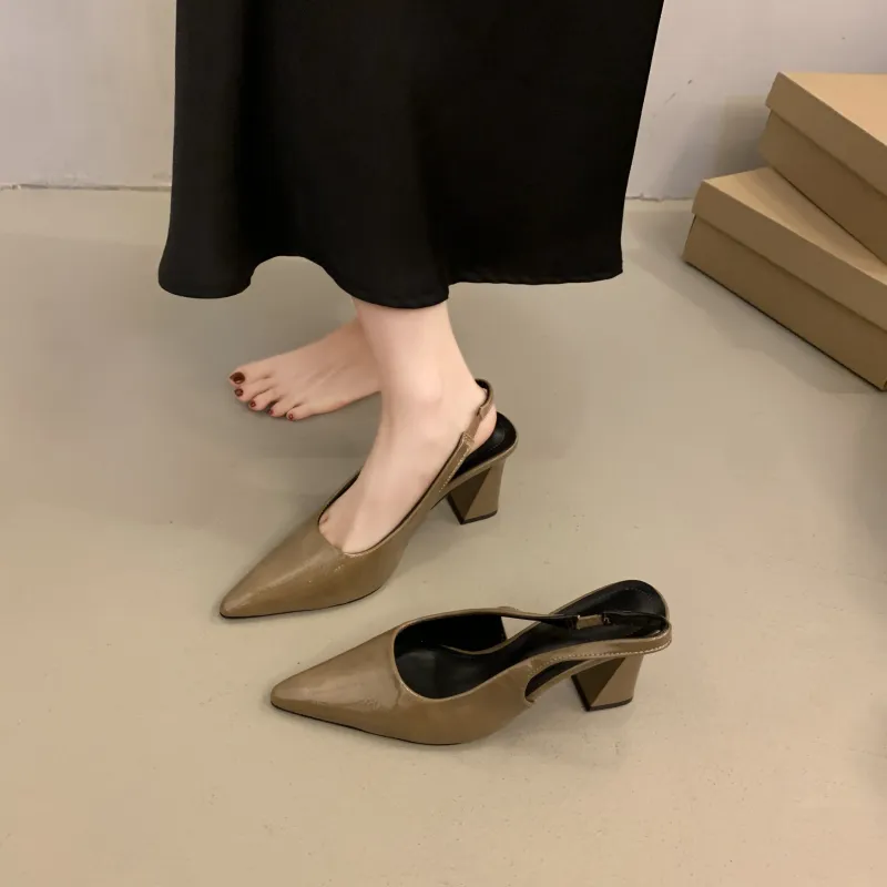 CZRSK Chunky Heel High Heels Women's-1