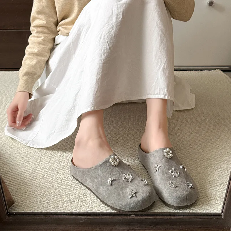 CZRSK Abrasion Resistant Slip Resistant Quiet Closed Toe Slippers Women's-1