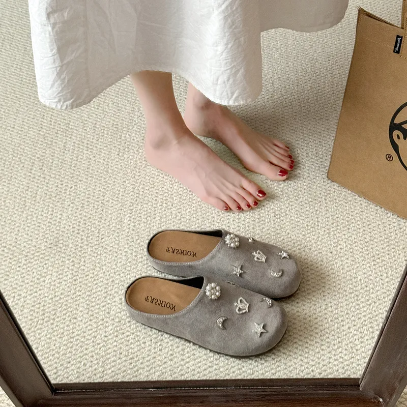 CZRSK Abrasion Resistant Slip Resistant Quiet Closed Toe Slippers Women's-4