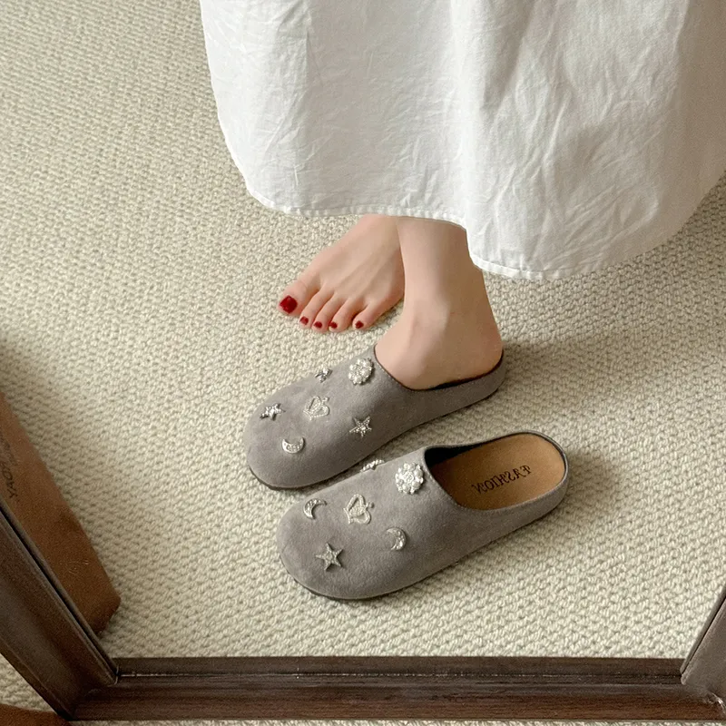CZRSK Abrasion Resistant Slip Resistant Quiet Closed Toe Slippers Women's-2
