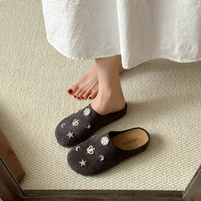 CZRSK Abrasion Resistant Slip Resistant Quiet Closed Toe Slippers Women's-7