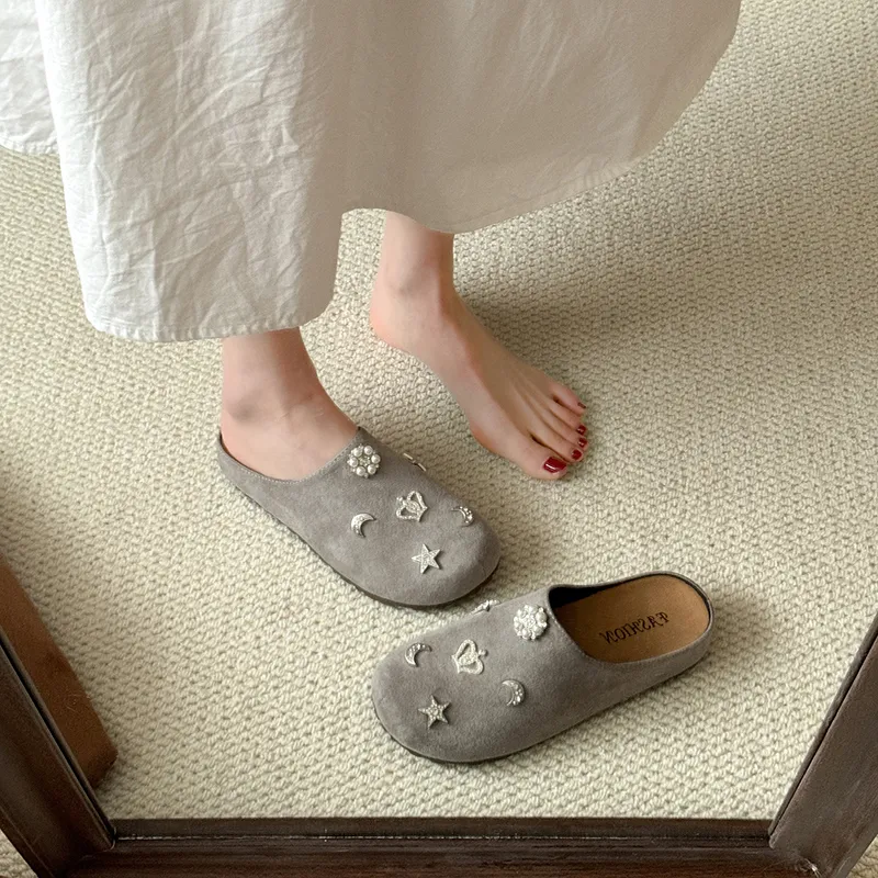 CZRSK Abrasion Resistant Slip Resistant Quiet Closed Toe Slippers Women's-3