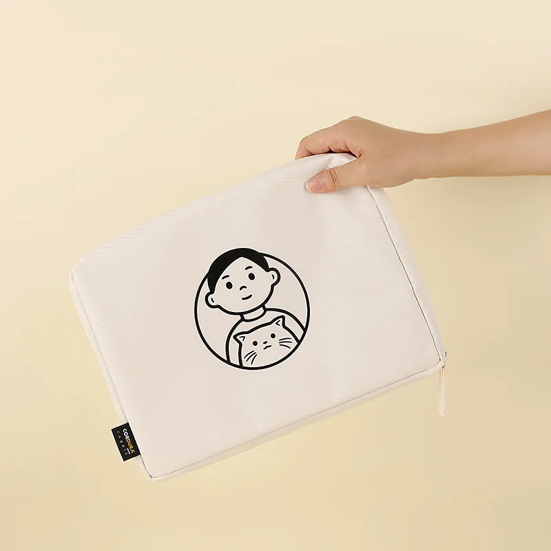 KOKUYO ×Noritake Collaboration Nylon Flat Pack Storage Bag Unisex Dark Blue/White-8