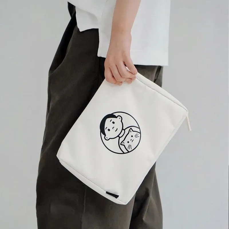 KOKUYO ×Noritake Collaboration Nylon Flat Pack Storage Bag Unisex Dark Blue/White-7