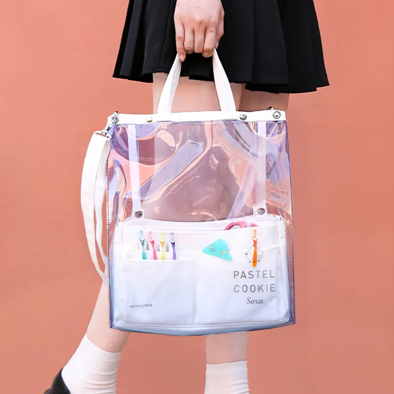 KOKUYO PVC Tote Bag Shopping Bag Shoulder Bags Handbags Regular Unisex Multicolor-3