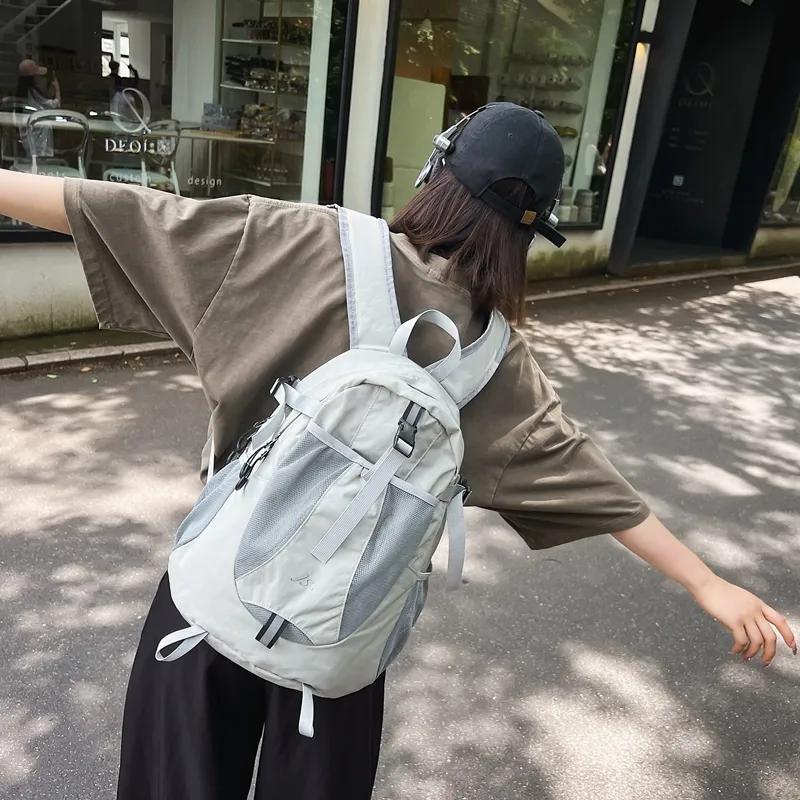 OZUKO Nylon Travel Backpack Unisex Gray/Black-5