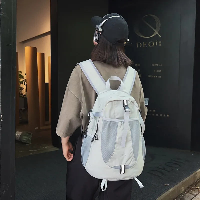OZUKO Nylon Travel Backpack Unisex Gray/Black-10