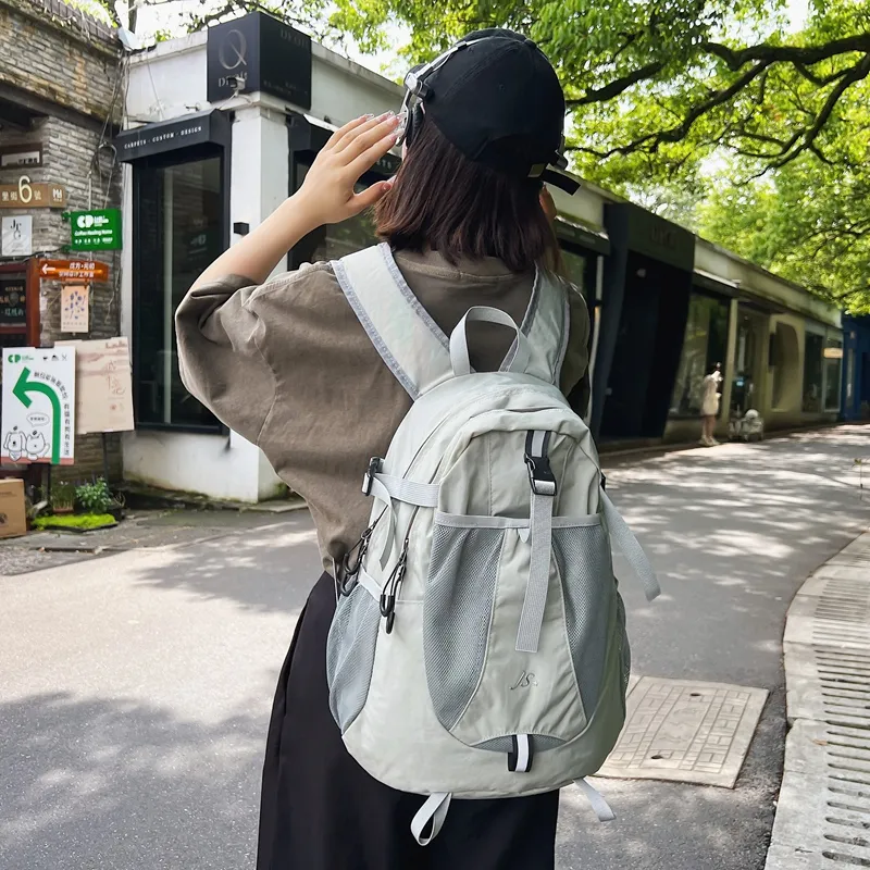 OZUKO Nylon Travel Backpack Unisex Gray/Black-7