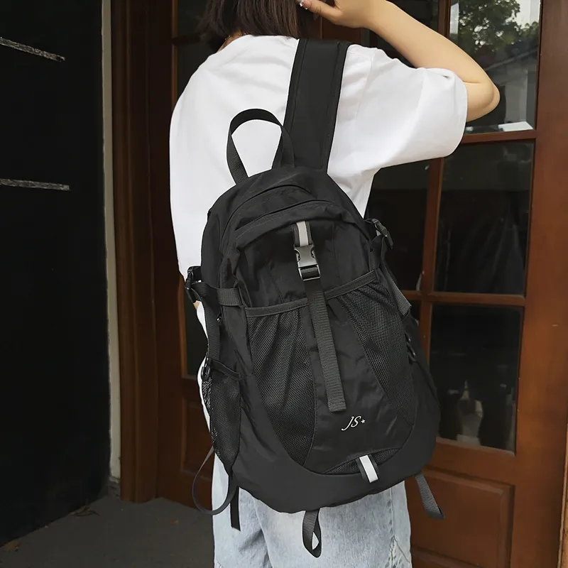 OZUKO Nylon Travel Backpack Unisex Gray/Black-12