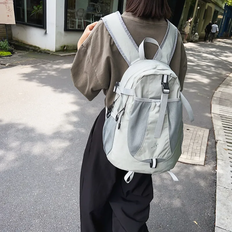 OZUKO Nylon Travel Backpack Unisex Gray/Black-3