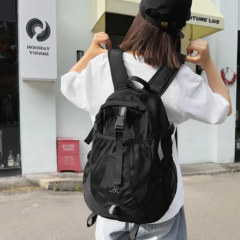 OZUKO Nylon Travel Backpack Unisex Gray/Black-18