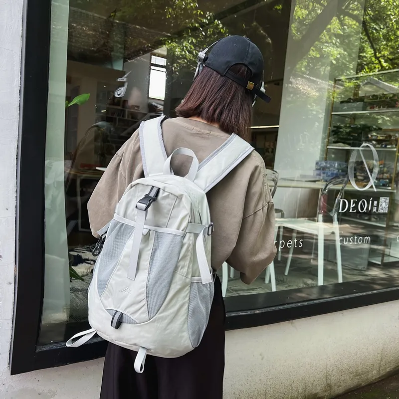 OZUKO Nylon Travel Backpack Unisex Gray/Black-2