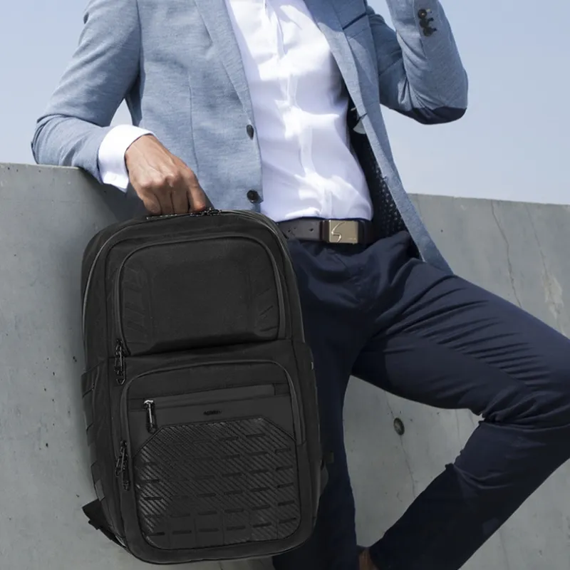 OZUKO Oxford Backpack Men's Black/Camo/Gray/Blue-1