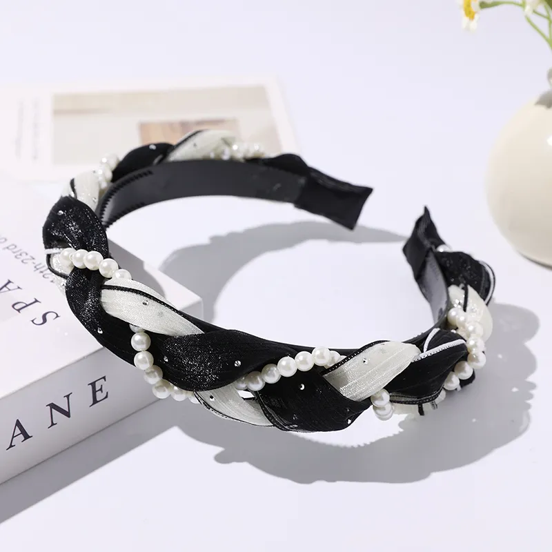 Inkopper Fabric Faux Pearl Headbands Women's-2