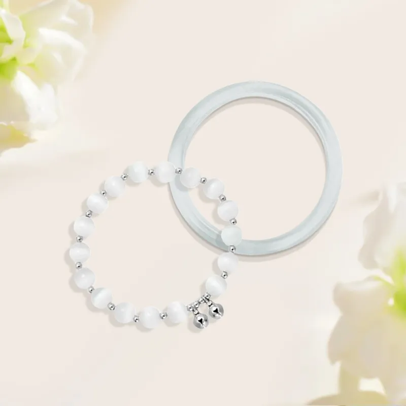 Inkopper Glass Cat Eye Bracelets Women's-3