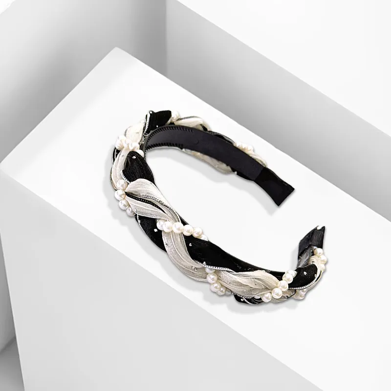 Inkopper Fabric Faux Pearl Headbands Women's-4