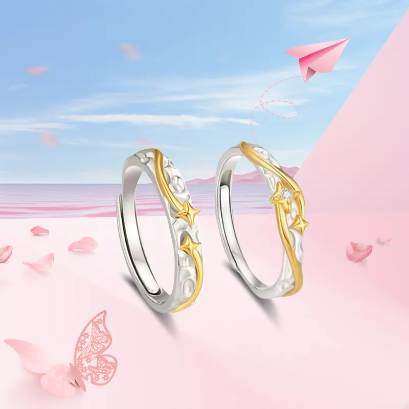 Inkopper 925 Sterling Silver Rings Unisex-4