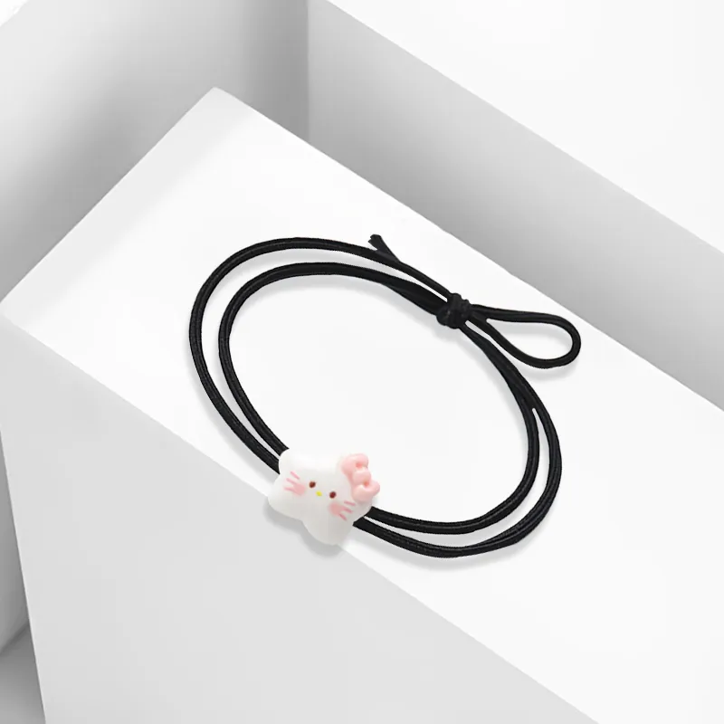 Inkopper Leather Band Resin Hair Tie Women's-5