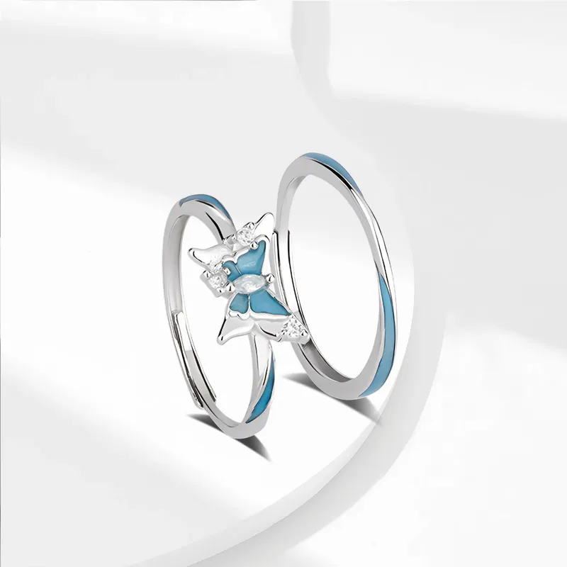 Inkopper 925 Sterling Silver Rings Unisex-4