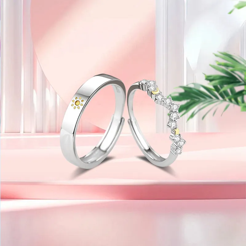 Inkopper 925 Sterling Silver Rings Unisex-5