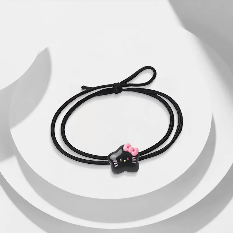 Inkopper Leather Band Resin Hair Tie Women's-10