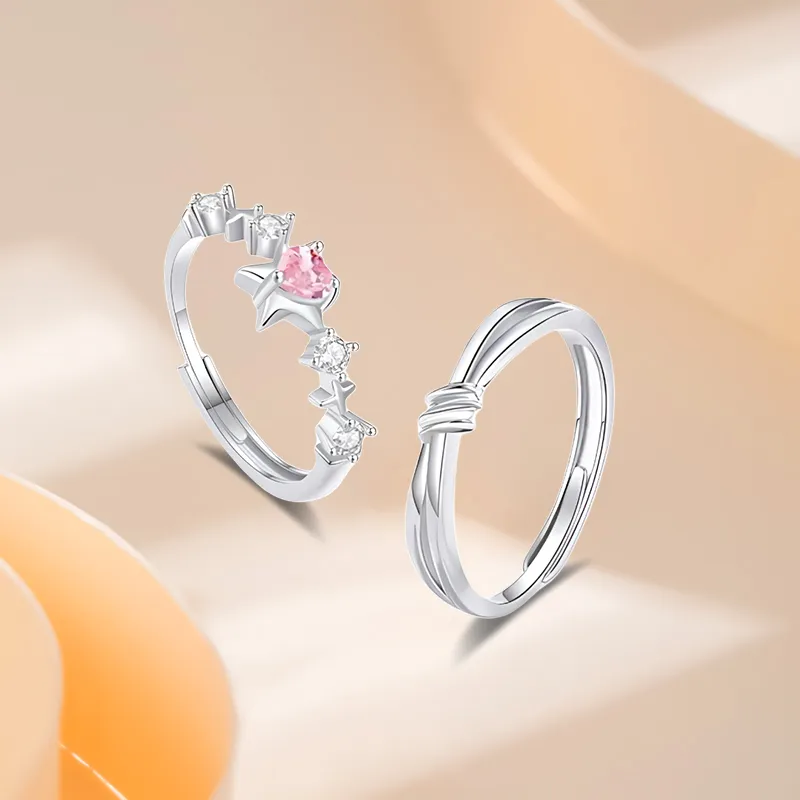 Inkopper 925 Sterling Silver Rings Unisex-4