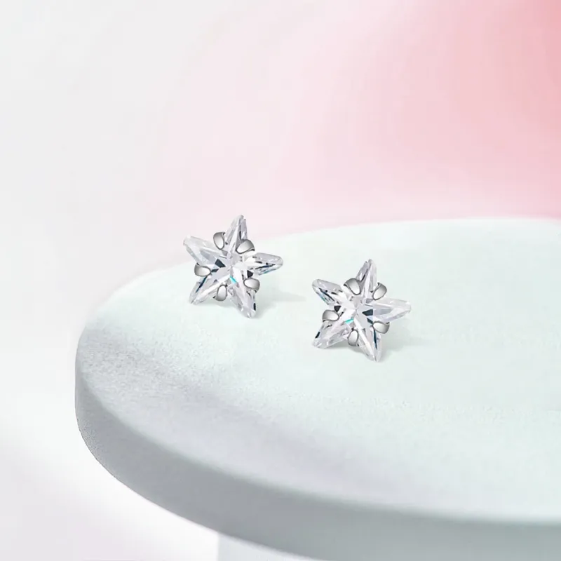 Inkopper 925 Sterling Silver Stud Earrings Women's-4