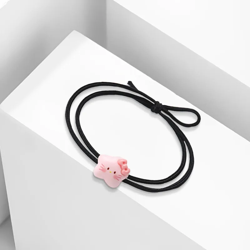 Inkopper Leather Band Resin Hair Tie Women's-2