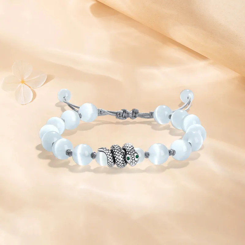 Inkopper Glass Cat Eye Rope Bracelets Unisex-4