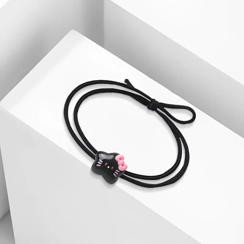 Inkopper Leather Band Resin Hair Tie Women's-11