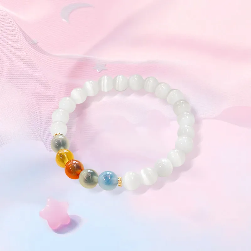 Inkopper Glass Cat Eye Bracelets Women's-4