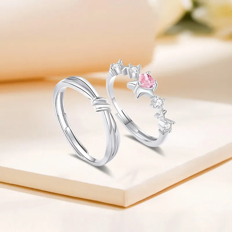Inkopper 925 Sterling Silver Rings Unisex-5
