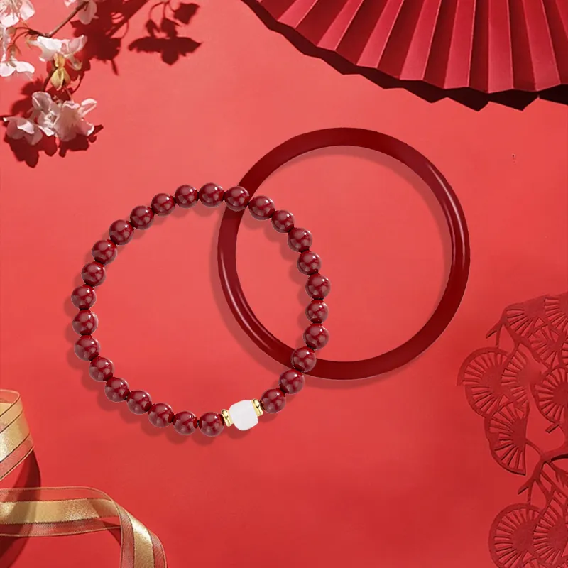 Inkopper Imitation Cinnabar Bracelets Women's-2