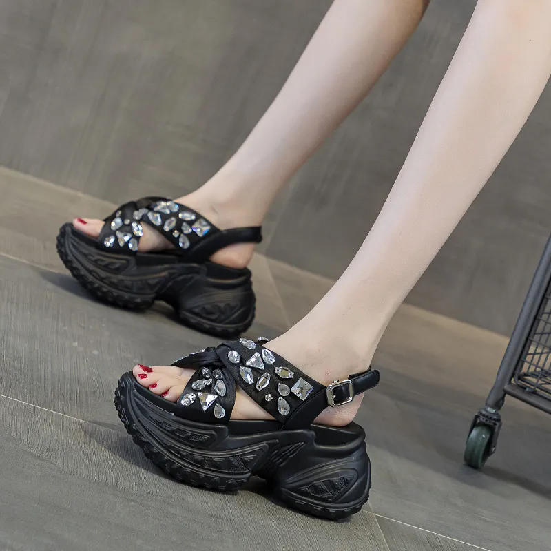 Shangjinni One Strap Sandals 8cm Women's-6