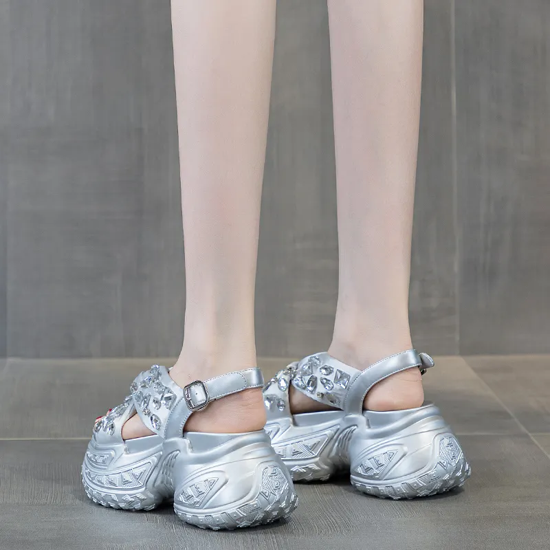 Shangjinni One Strap Sandals 8cm Women's-4