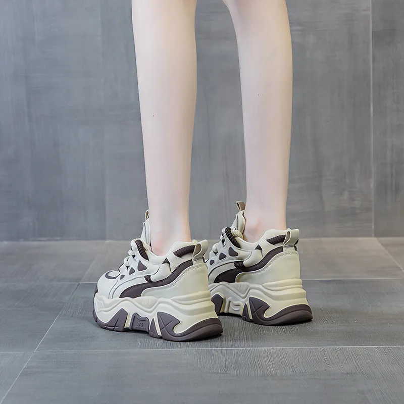Shangjinni Lightweight Height Increasing Low Top Chunky Sneakers Women's-11