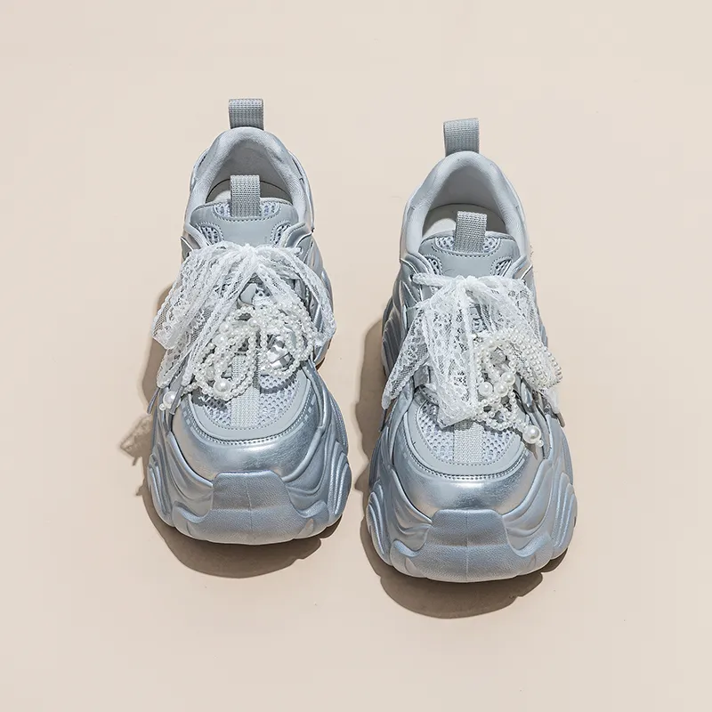 Shangjinni Abrasion Resistant Breathable Height Increasing Low Top Chunky Sneakers Women's-12