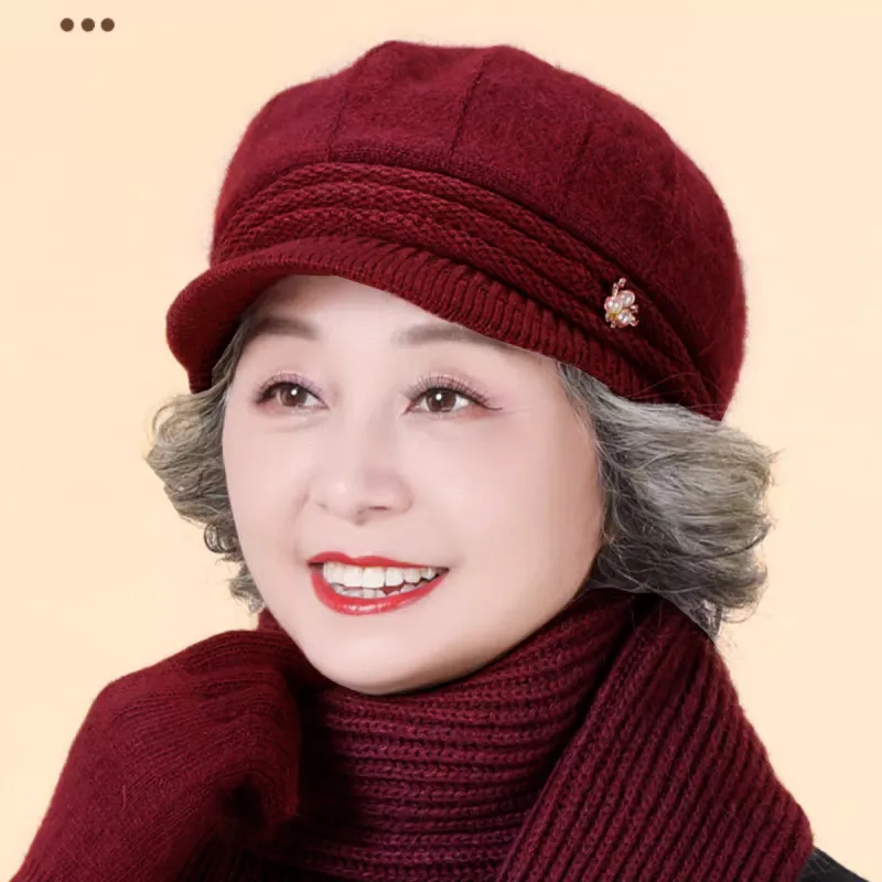 Top Melon Rabbit Fur Blend Beanies Women's-6