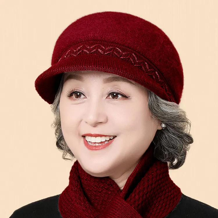 Top Melon Rabbit Fur Blend M Hats & Caps Women's-1