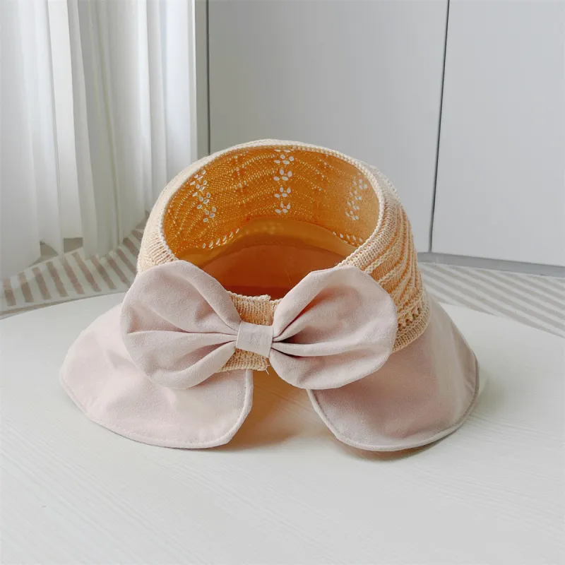 Top Melon Bowknot Beach Visor Sun Hat Sun Protection Hat Women's-2