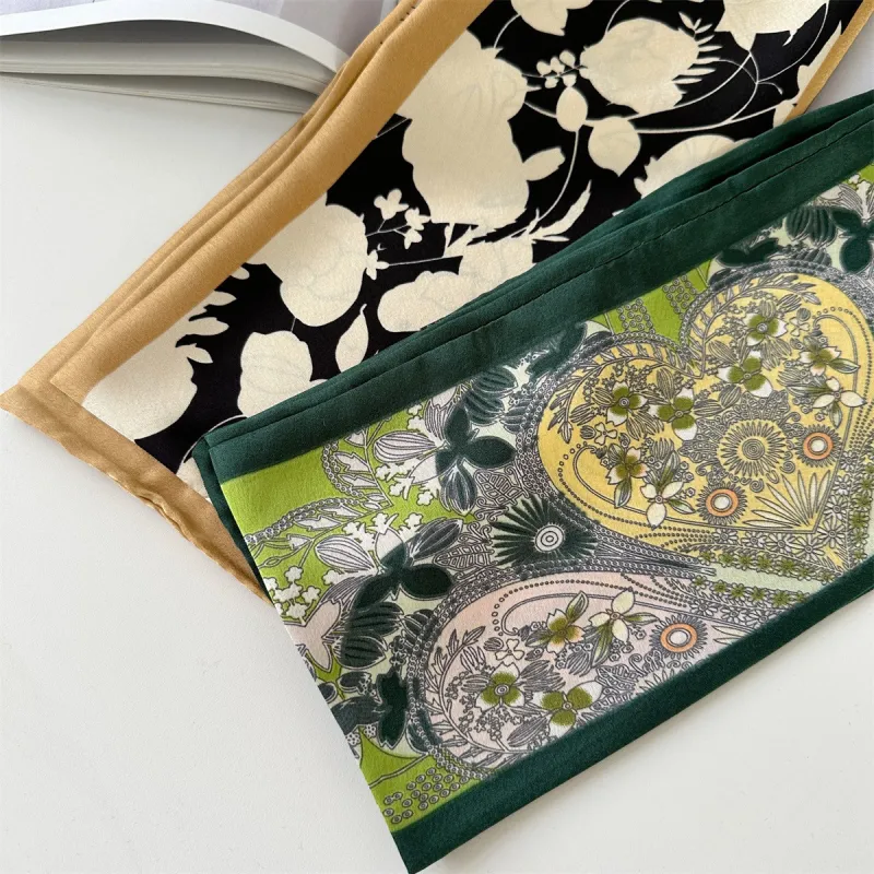 Top Melon Polyester Silk Scarves Women's-2