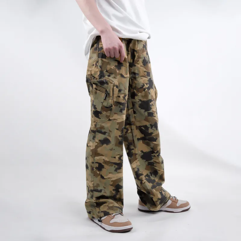 FEAROM Cargo Pants Unisex Brown Yellow Camouflage-8