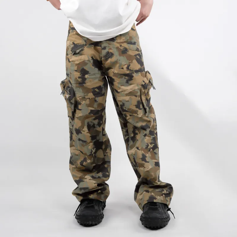 FEAROM Cargo Pants Unisex Brown Yellow Camouflage-9
